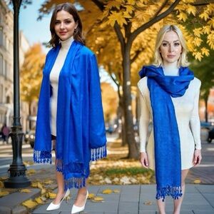 Vibrant Blue Pashmina Shawl